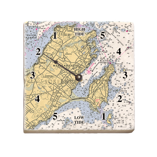 Marblehead, MA- Marble Tide Clock
