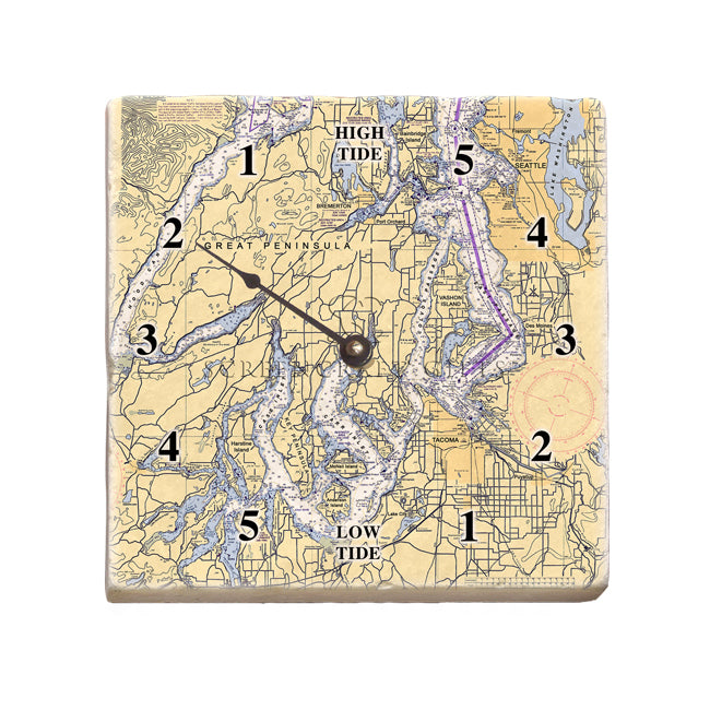 Great Peninsula, WA -  Marble Tide Clock