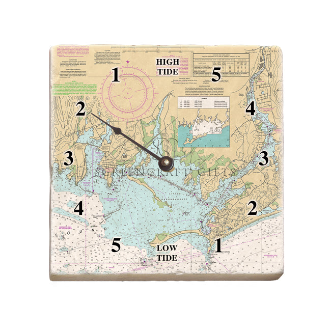 Stonington, CT - Marble Tide Clock