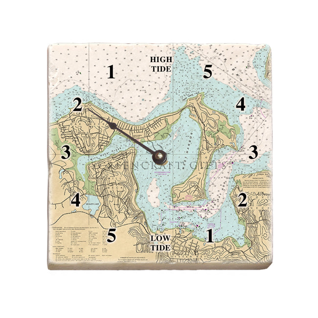 Oyster Bay, NY - Marble Tide Clock