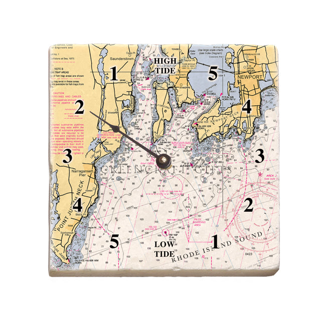 Narragansett Bay- Marble Tide Clock