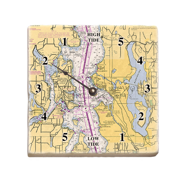 Seattle, WA- Marble Tide Clock