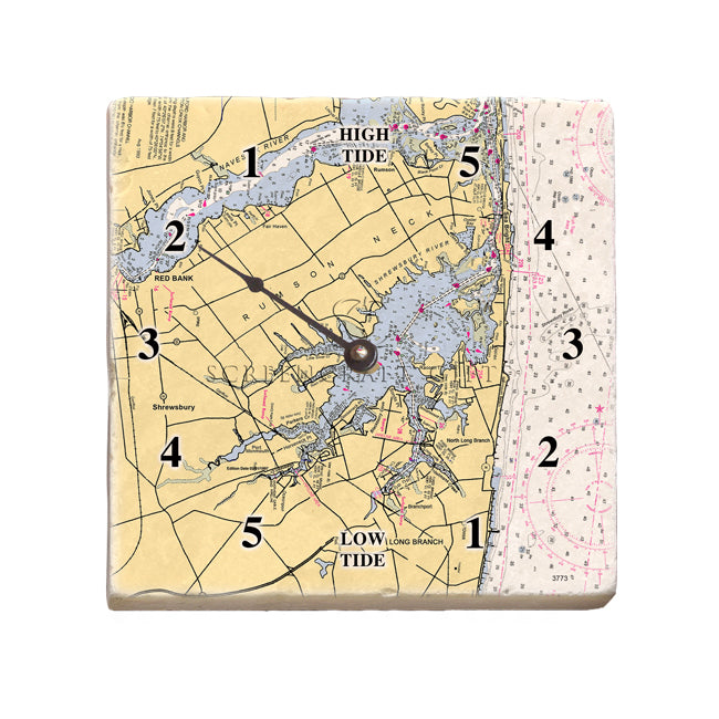 Rumson, NJ-  Marble Tide Clock