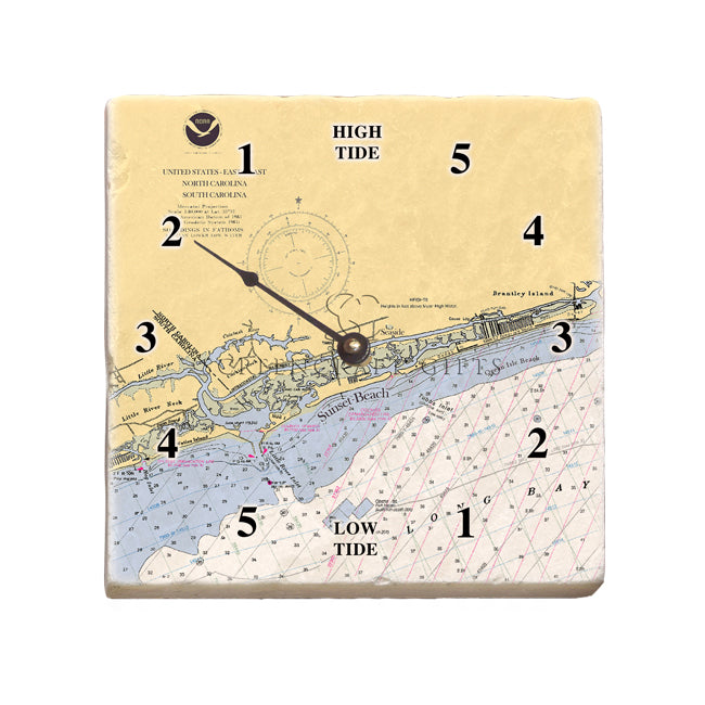 Sunset Beach, NC - Marble Tide Clock