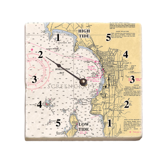 Burlington, VT - Marble Tide Clock