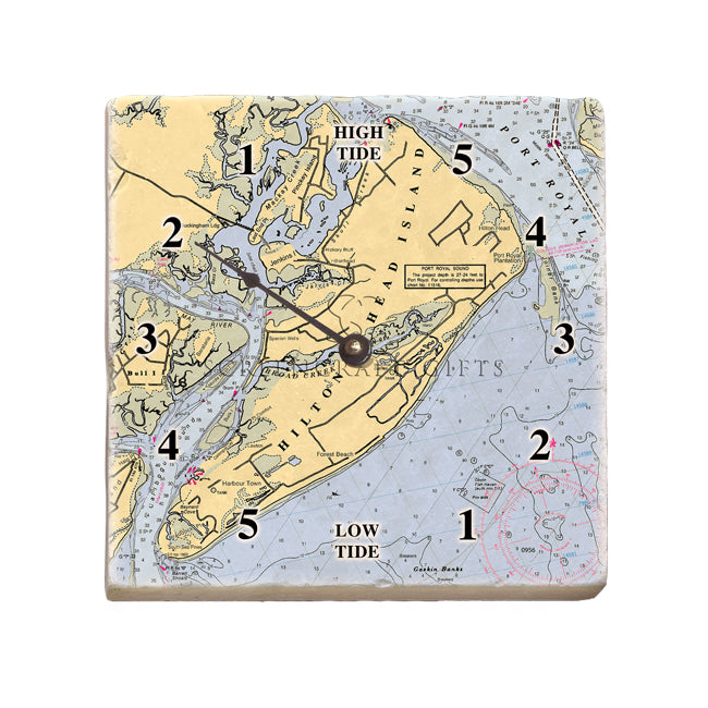 Hilton Head, SC - Marble Tide Clock