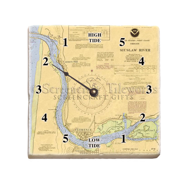 Florence, OR - Marble Tide Clock