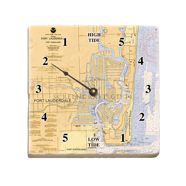 Fort Lauderdale, FL- Marble Tide Clock