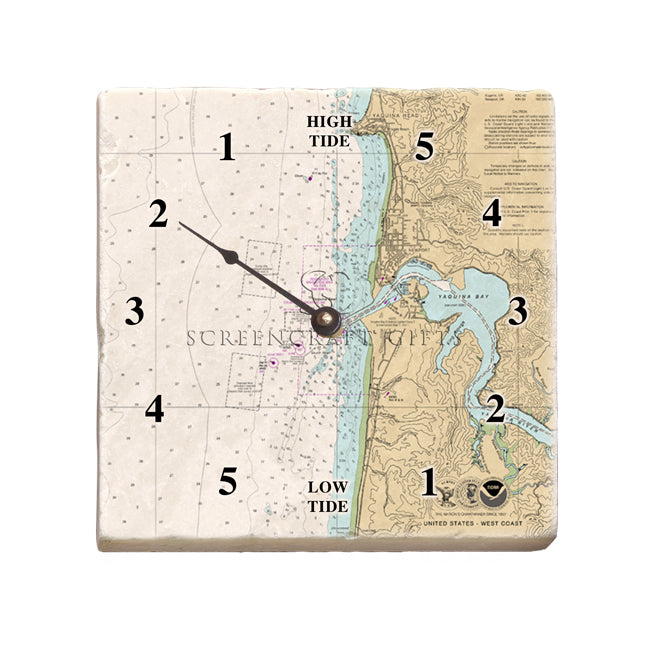 Newport, OR - Marble Tide Clock