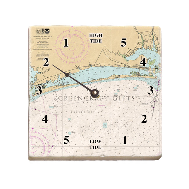 Bogue Banks, NC - Marble Tide Clock