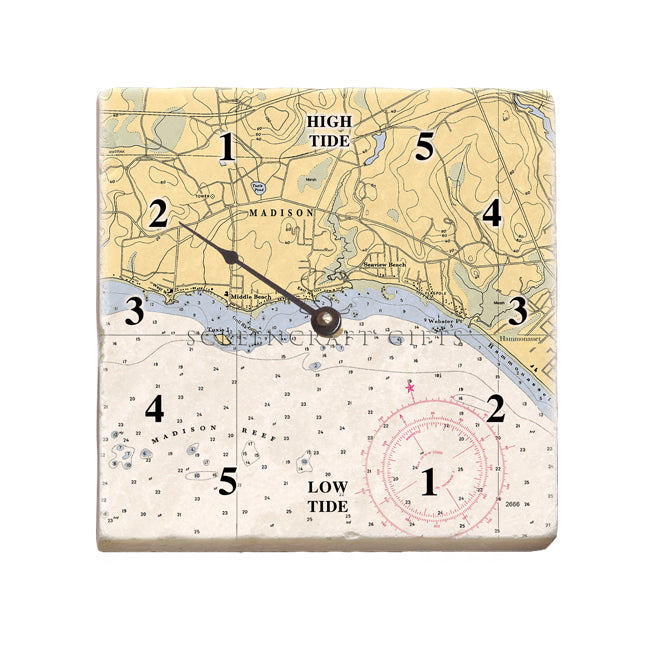Madison, CT  - Marble Tide Clock