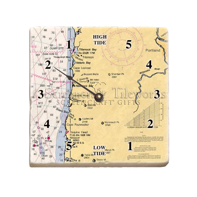 Lincoln City, OR - Marble Tide Clock