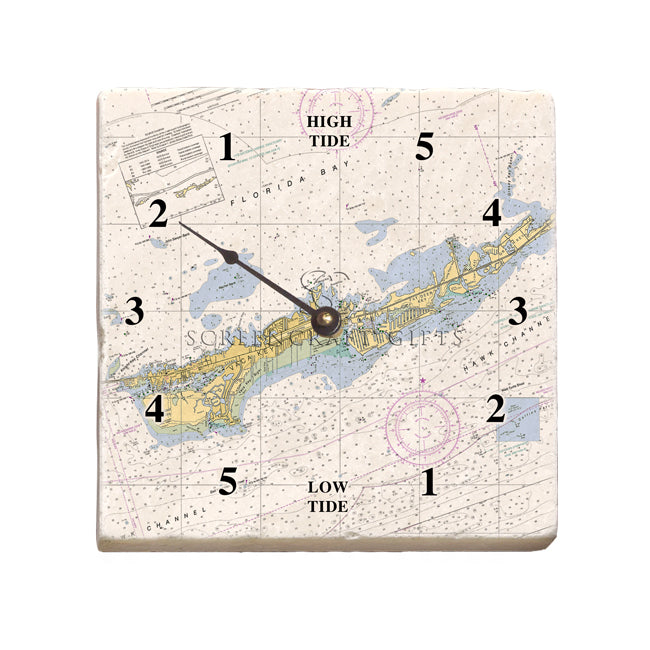 Marathon, FL - Marble Tide Clock