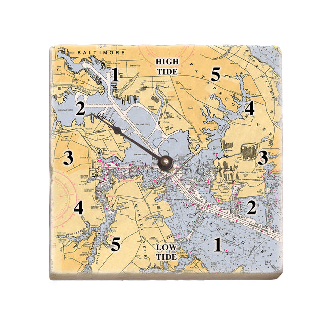 Baltimore, MD - Marble Tide Clock