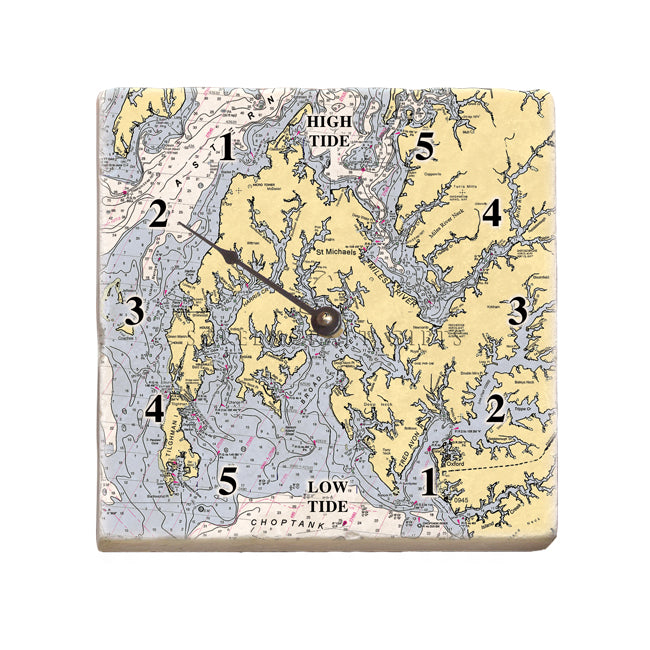 St. Michaels, MD- Marble Tide Clock