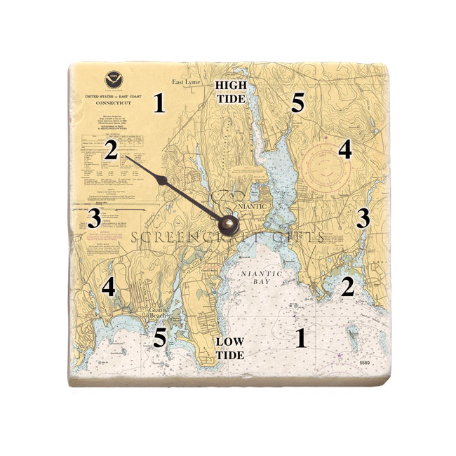 Niantic, CT - Marble Tide Clock