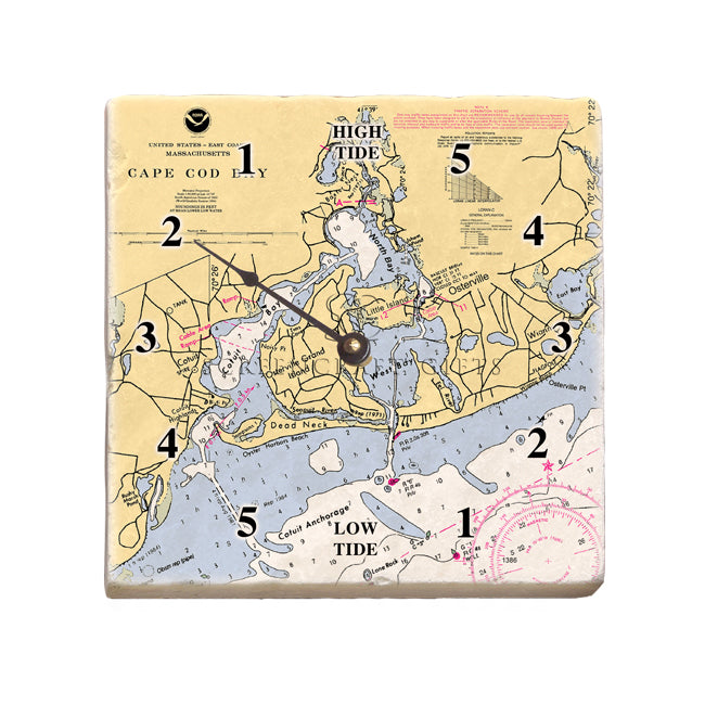 Osterville, MA - Marble Tide Clock
