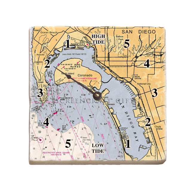 Coronado, CA-  Marble Tide Clock