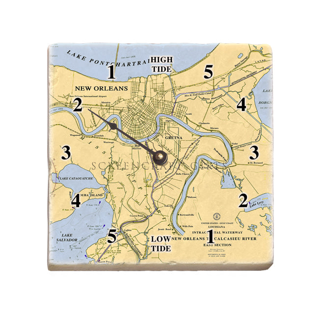 New Orleans, LA- Marble Tide Clock