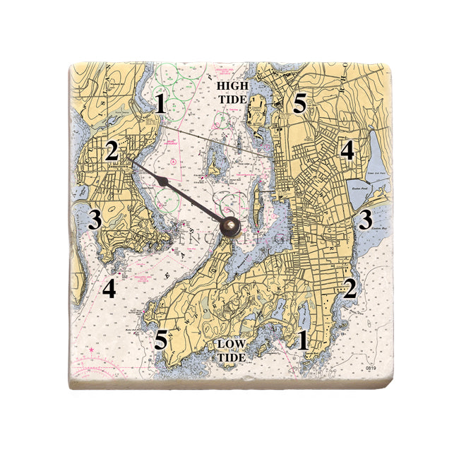 Newport, RI - Marble Tide Clock