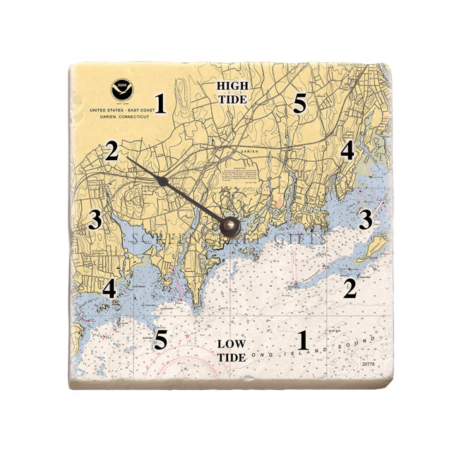 Darien, CT  - Marble Tide Clock