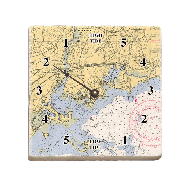 Westport, CT - Marble Tide Clock
