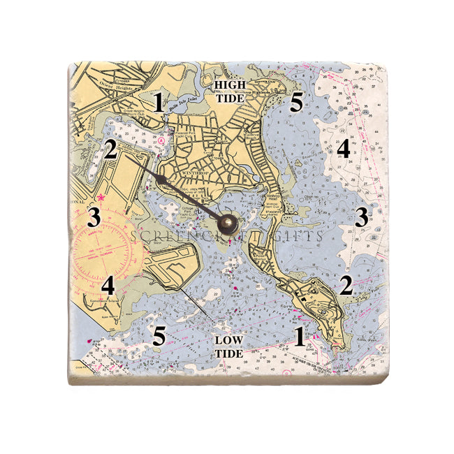 Winthrop, MA- Marble Tide Clock