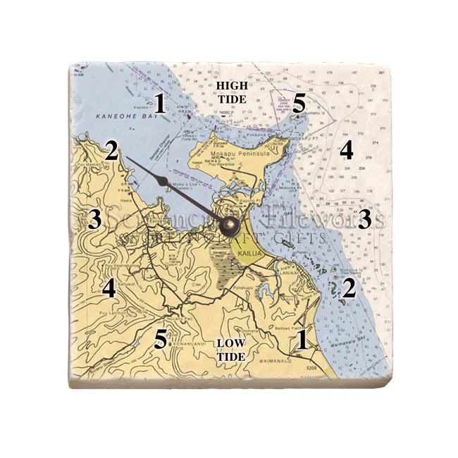 Kaneohe, HI - Marble Tide Clock