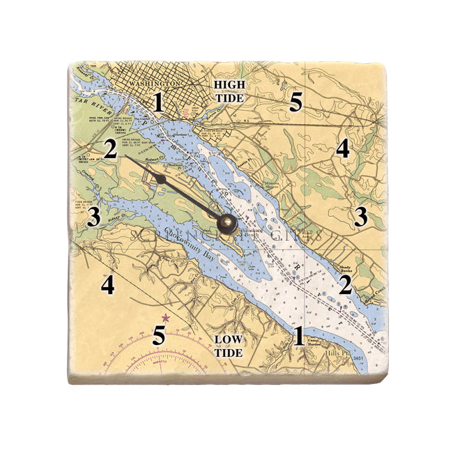Washington, NC- Marble Tide Clock