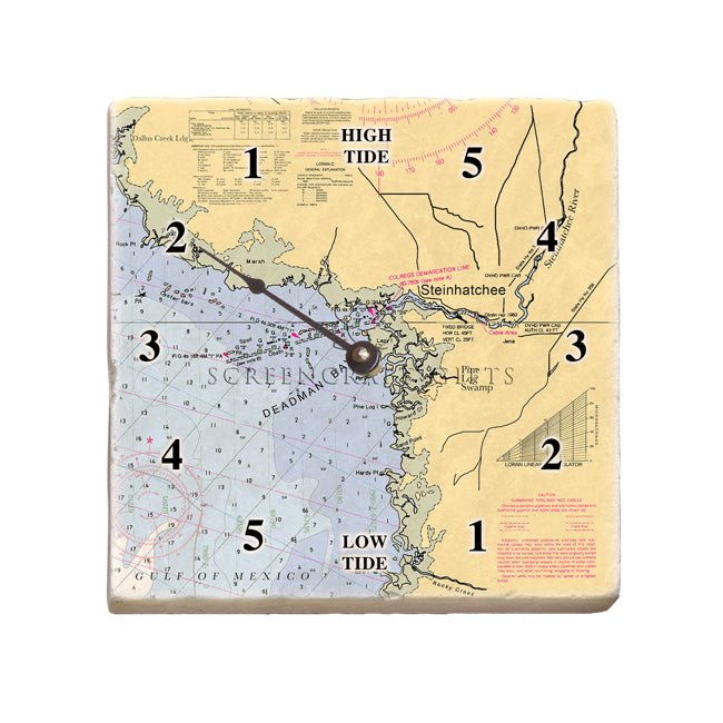Steinhatchee, FL- Marble Tide Clock