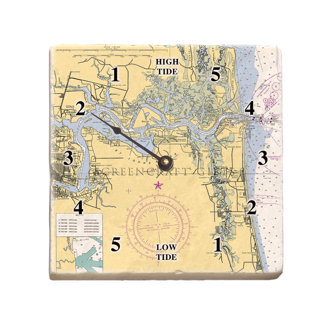 Jacksonville, FL - Marble Tide Clock