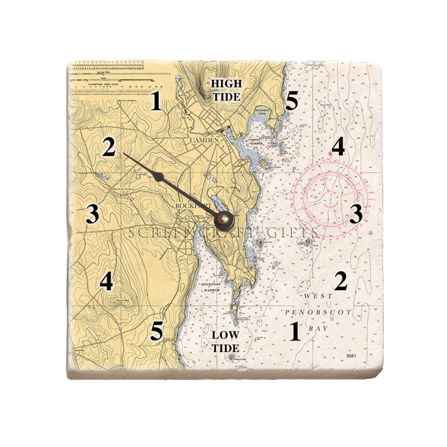 Rockport, ME - Marble Tide Clock