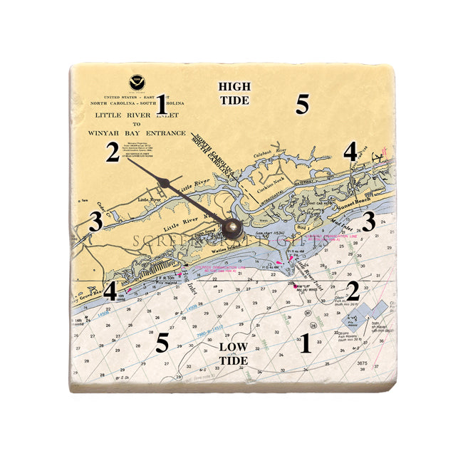 Little River Inlet, SC- Marble Tide Clock