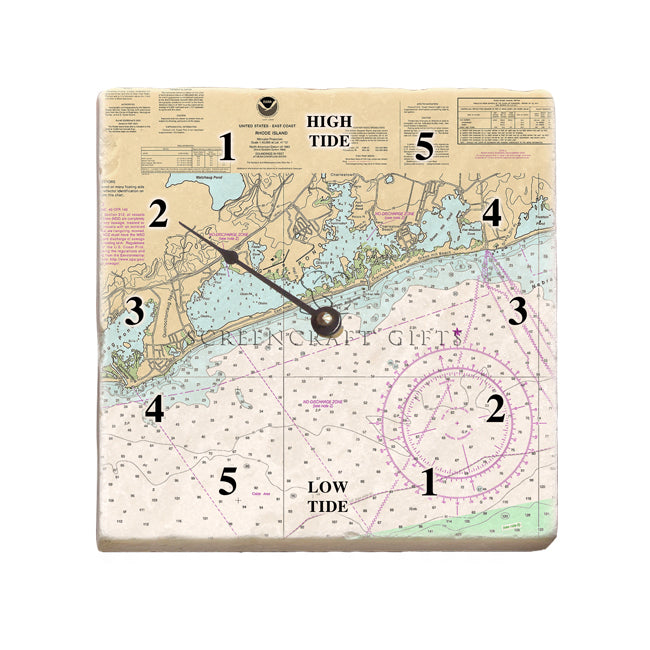 Charlestown, RI - Marble Tide Clock