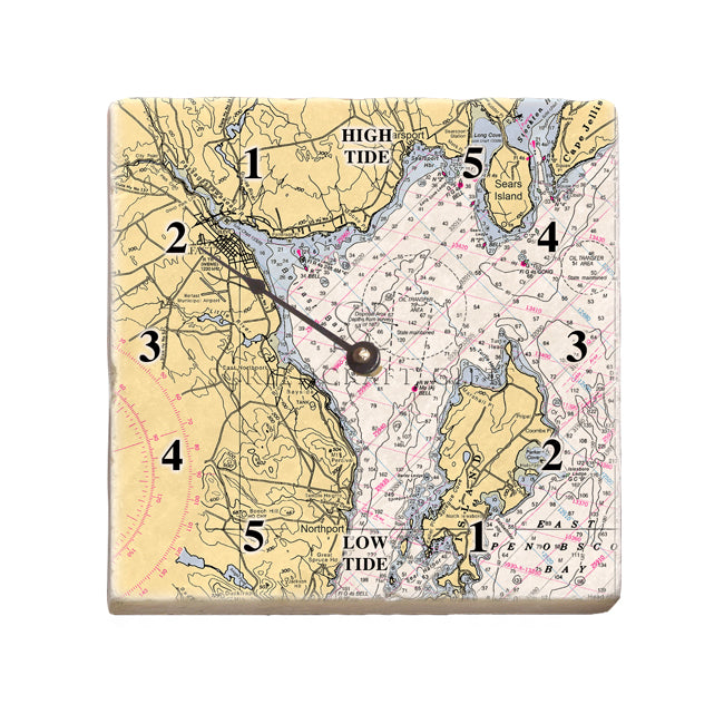 Belfast, ME  - Marble Tide Clock