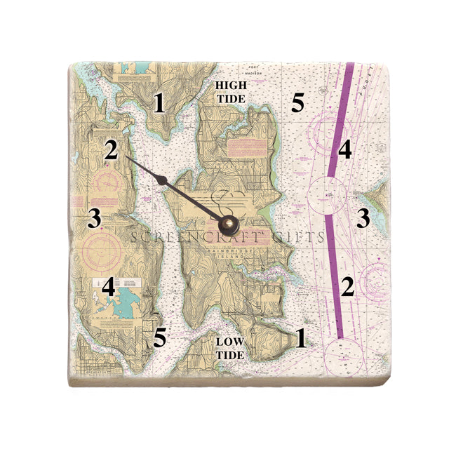 Bainbridge Island, WA -  Marble Tide Clock