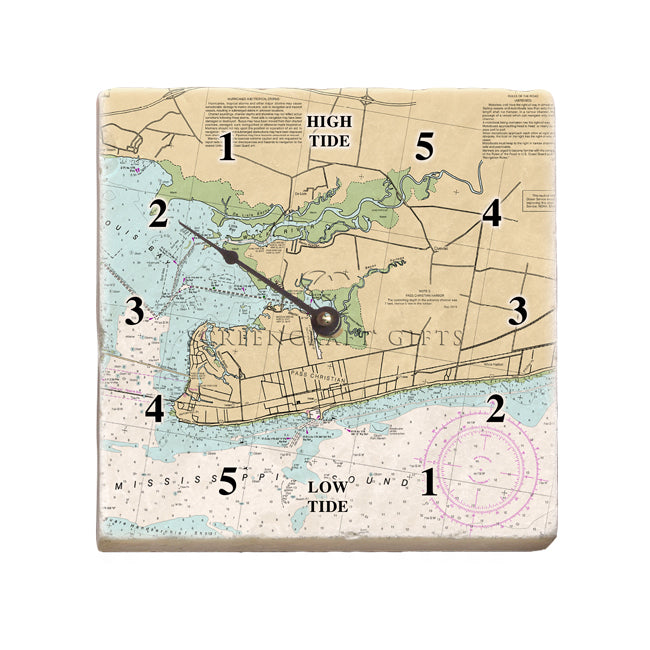 Pass Christian, MS - Marble Tide Clock