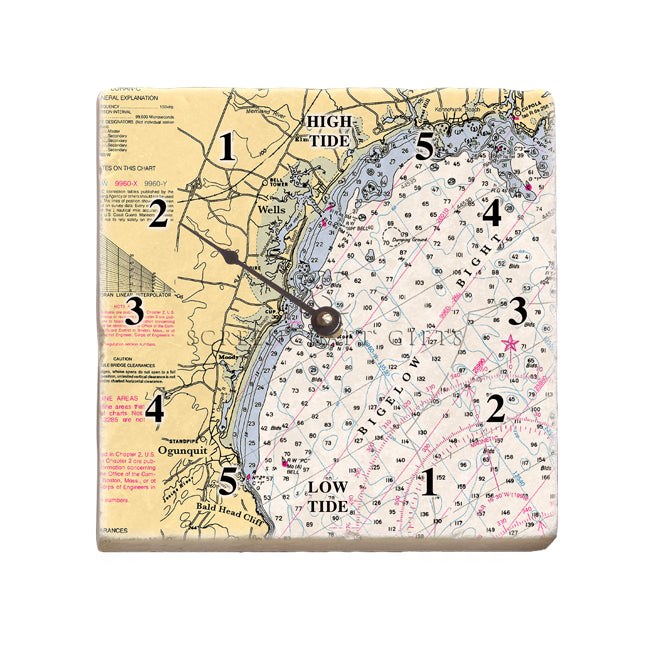 Wells Beach, ME - Marble Tide Clock