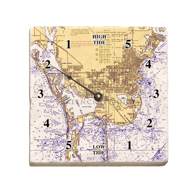 St. Petersburg, FL- Marble Tide Clock