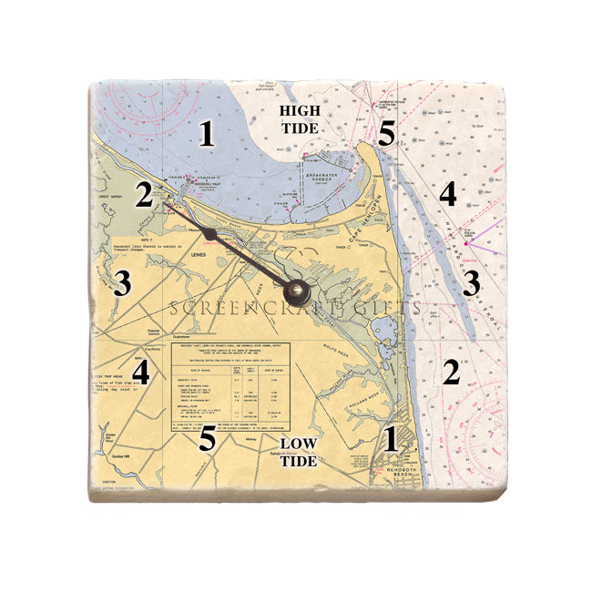 Cape Henlopen, DE- Marble Tide Clock