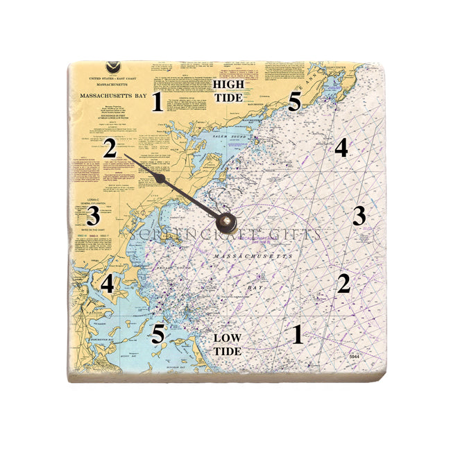 Massachusetts Bay - Marble Tide Clock