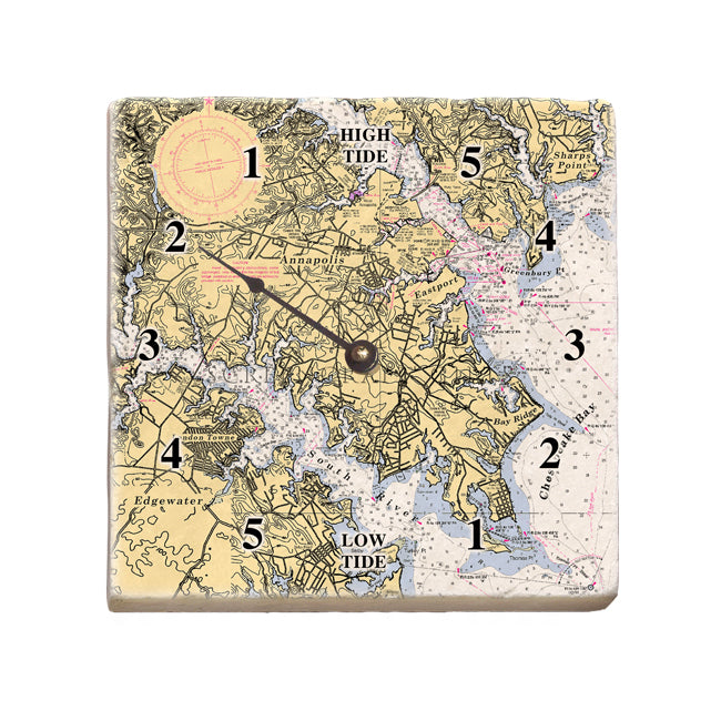 Annapolis, MD - Marble Tide Clock
