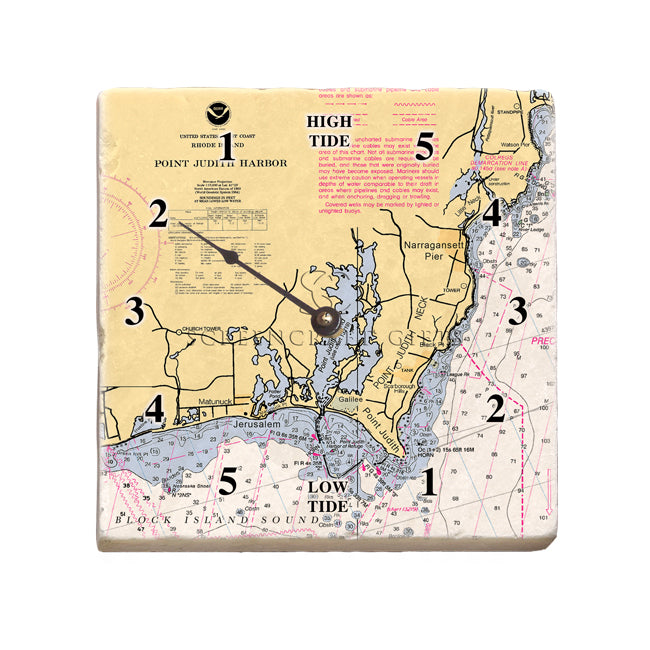 Point Judith, RI - Marble Tide Clock