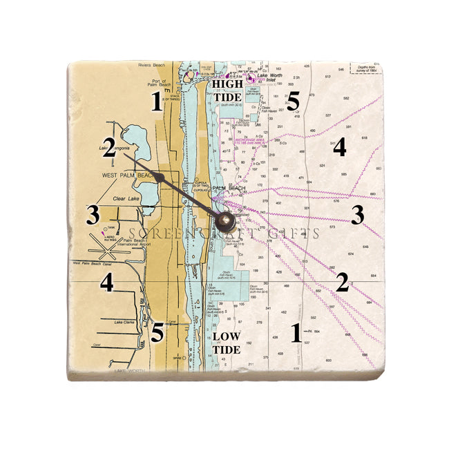 West Palm Beach, FL- Marble Tide Clock