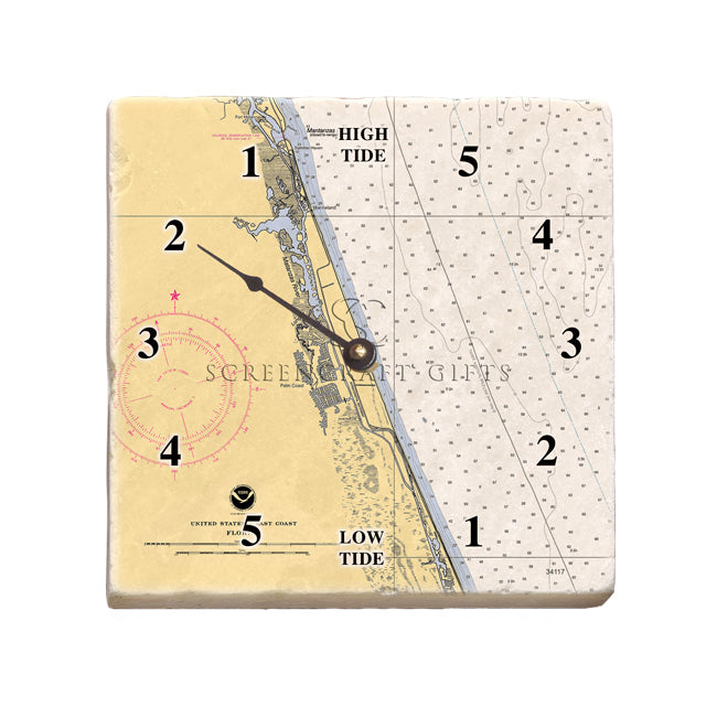 Palm Coast, FL - Marble Tide Clock