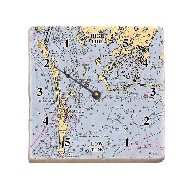 Boca Grande, FL- Marble Tide Clock