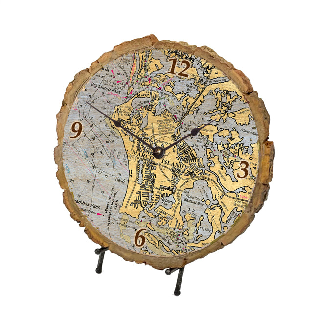 Marco Island, FL - Wood Clock