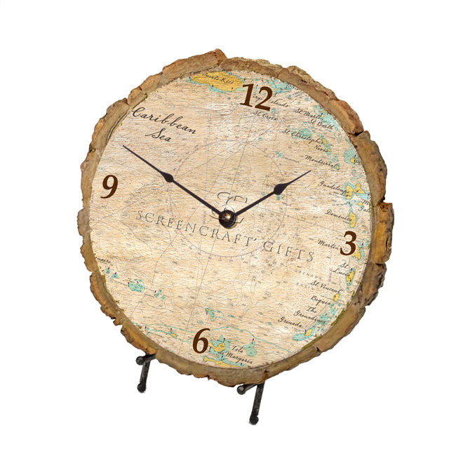 The Caribbean Sea- Wood Clock