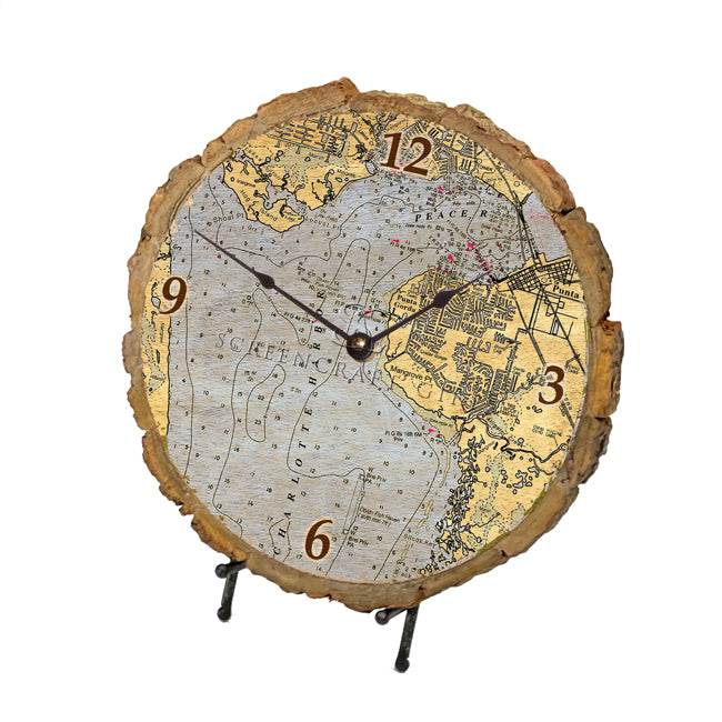 Punta Gorda, FL- Wood Clock