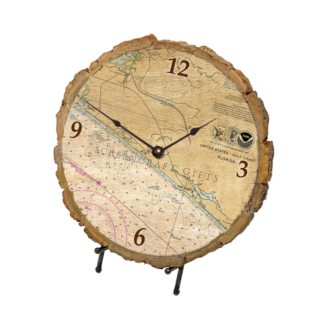 Inlet Beach, FL-  Wood Clock